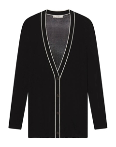 Кардиган с V-образным вырезом и рубчатой вязкой, черный Frame
