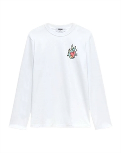 Лонгслив с принтом в виде сердца, белый Msgm