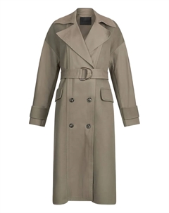 Двубортный тренч с поясом, нейтральный Liu jo