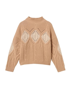 Джемпер фактурной вязки, коричневый Twinset