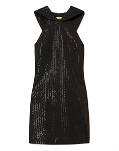 Платье с пайетками и капюшоном, черный Twinset