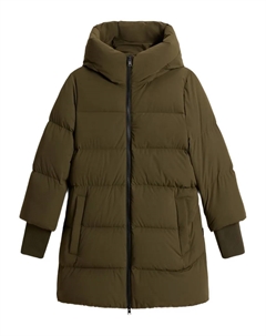 Стеганое пальто с капюшоном, зеленый Woolrich