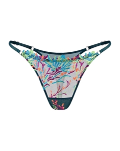 Трусы-стринги с цветочной вышивкой, зеленый Zhilyova