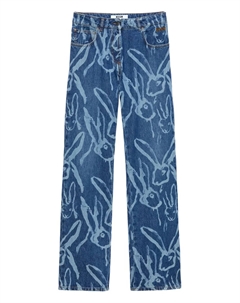 Брюки с принтом в виде кроликов, синий Msgm