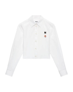 Укороченная рубашка с принтом-логотипом, белый Msgm