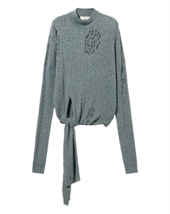 Свитер фактурной вязки, серый Blumarine