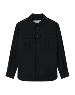 Шерстяная рубашка-овершот с клапанами на карманах, черный Paul & shark