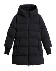 Пальто оверсайз с капюшоном, черный Woolrich