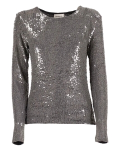 Длинноcливная футболка, украшенная пайетками, серый Parosh