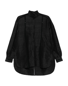 Рубашка с высоким воротником и кружевной отделкой, черный Diotima