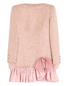 Платье с цветочным жаккардом и оборками, розовый Valentino garavani