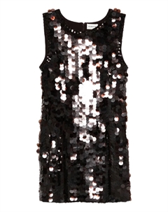 Платье без рукавов с пайетками, черный Parosh