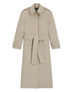 Шерстяной тренч с поясом, нейтральный Boss