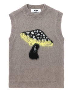 Топ с принтом, серый Msgm