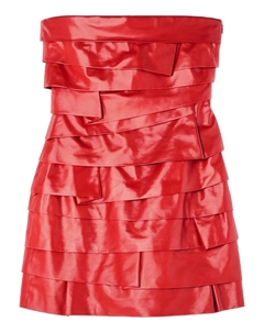 Многослойное платье мини, красный Versace