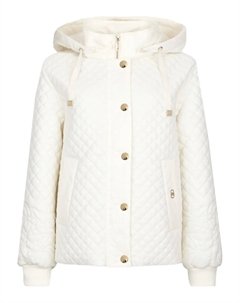 Стеганная куртка с кулиской на капюшоне, белый Liu jo