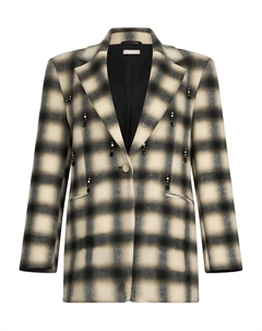 Куртка с вышивкой в клетку и украшениями, белый Liu jo