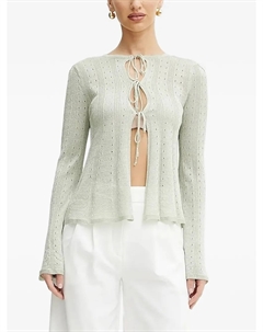 Кардиган с завязками и люверсами, зеленый Twinset