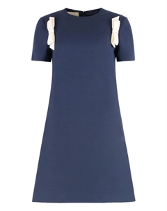 Платье-трапеция с бантом, синий Valentino garavani