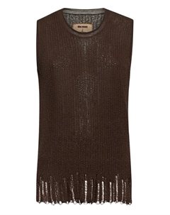 Топ в рубчик без рукавов, коричневый Uma wang