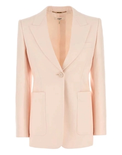 Шерстяной пиджак с накладными карманами, розовый Chloe