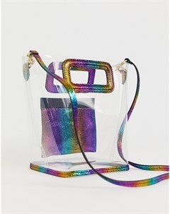 Небольшая прозрачная сумка тоут с радужной отделкой & other stories