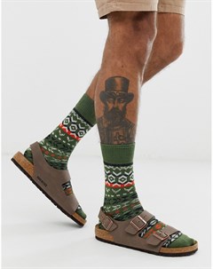 Зеленые носки из хлопкового жаккарда Birkenstock