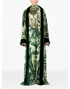 Платье с дамасским принтом и отделкой из бархата, зеленый F.r.s for restless sleepers
