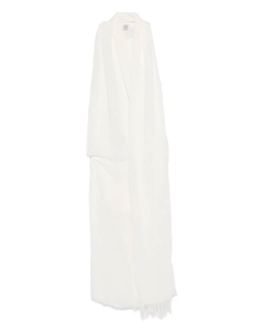 Драпированное платье с бахромой TOTEME, белый Toteme