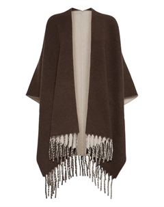 Пончо с бахромой, коричневый Brunello cucinelli