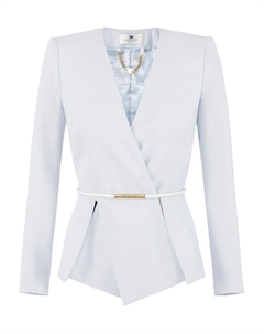 Блейзер с запахом и поясом, белый Elisabetta franchi