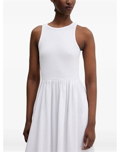 Платье миди в рубчик с люверсами, белый Desigual