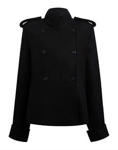 Двубортный пиджак с эполетами, черный Khaite