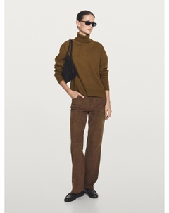 Свитер с высоким воротом из смесовой шерсти, Faded Green Massimo dutti