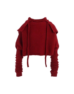 Худи Cropped Po W/Arm Warmers Hoodie, Red Yohji yamamoto