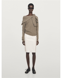 Вязаный свитер из 100% кашемира с V-образным вырезом, Bottle Green Massimo dutti