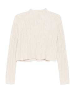 Свитер в рубчик с высоким воротником, нейтральный Maje