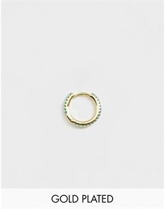 Позолоченная непарная серьга кольцо с бирюзой Galleria Armadoro Galleria amadoro