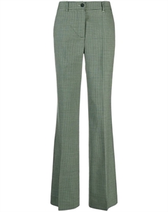 Расклешенные брюки Lioned в клетку гингем, зеленый Parosh