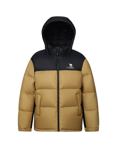 Пуховик унисекс, Черный (съемный капюшон) Camel