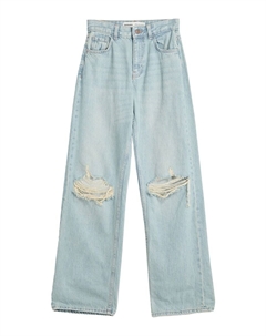 Джинсы с широкими штанинами, Light blue Bershka