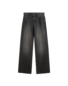 Джинсы с широкими штанинами, Black denim Bershka