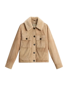 Замшевая куртка с воротником из овчины, нейтральный Woolrich