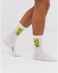 Белые носки с логотипом Destructed Hugo