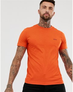 Оранжевая футболка с логотипом на груди и спине Boss athleisure