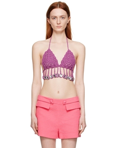 Фиолетовая кофточка крючком Moschino