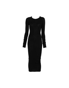 Платье Abito Rib Long-Sleeve Dress, Black Rick owens