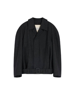 Пальто Raglan Sleeve Short Coat, Black/Grey Melange Lemaire
