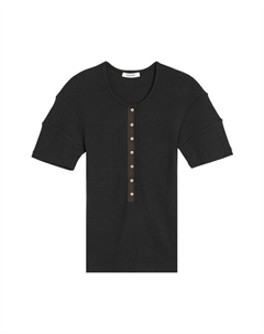Топ Fitted Henley, Jet Black Lemaire