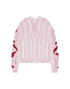 Кардиган Lunar Year Snake V-Neck Cardigan, Ivory/Pink Givenchy